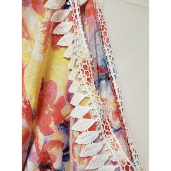 Studio Works Women’s 1X Blouse Multicolor Floral Cold Shoulder Embellished NWOT - Picture 11 of 11